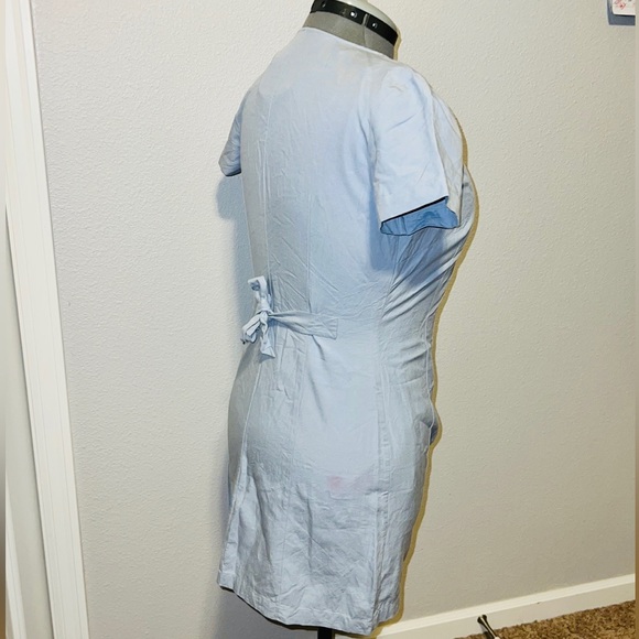 & Other Stories Mini Button Up Cotton Dress Women Size 2 Short Dress Light Blue - Picture 4 of 16